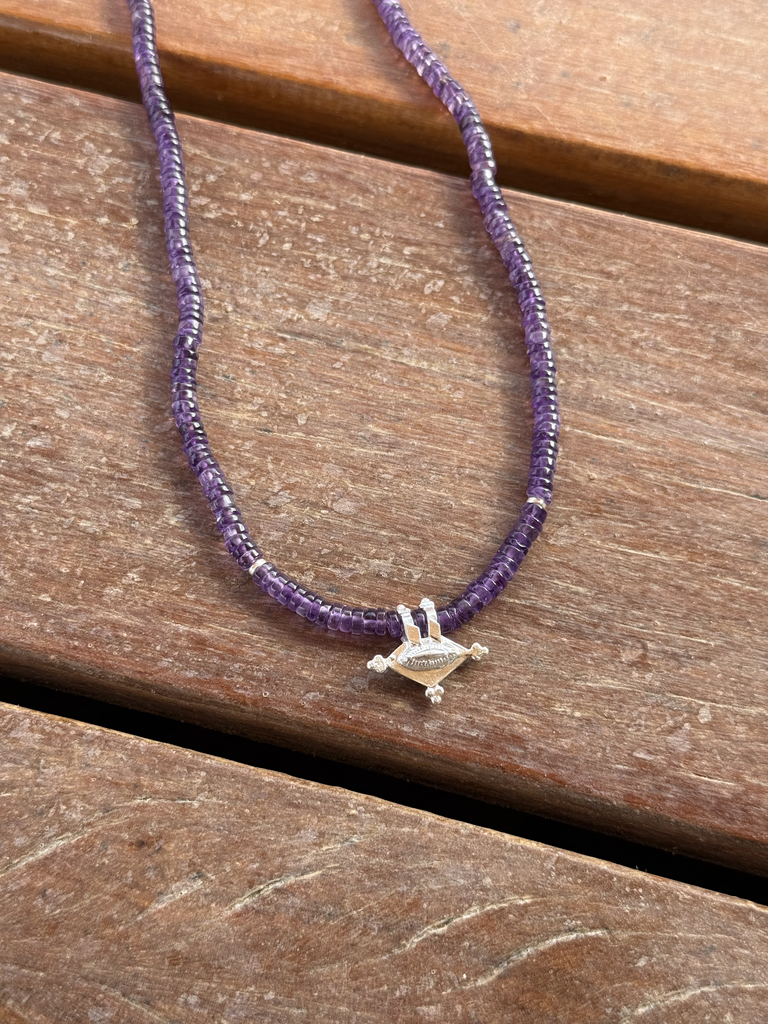 Silver Hirz necklace / Amethyst