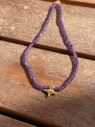 Gold Plated Hirz Necklace /Amethyst