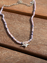 Silver Hirz necklace / Lavender Opal